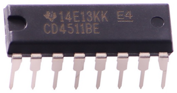 4511 BCD to 7 segment display decoder