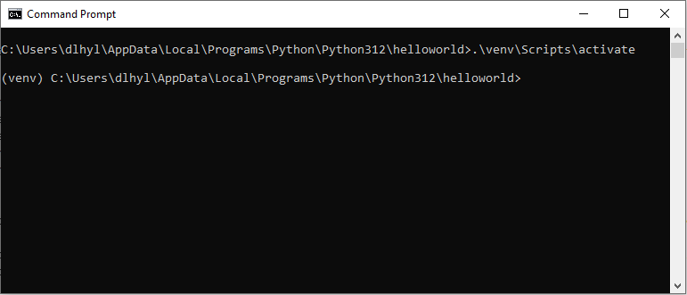 How to activate a python virtual environment in windows