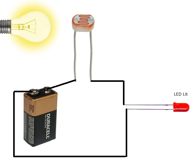 Photoresistor Circuit with light